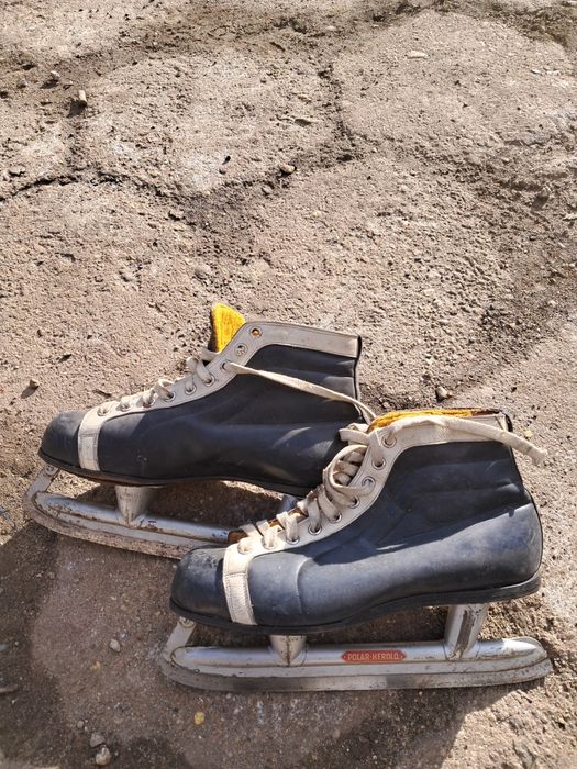 Łyżwy 40 Stare PRL Polar Herold rozm 7 skóra Old School wystrój Loft