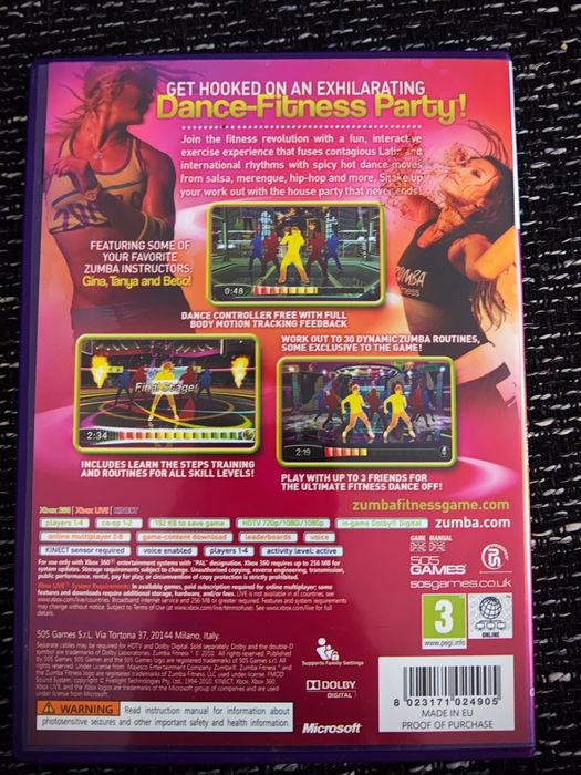 Zumba fitness Kinect Xbox 360