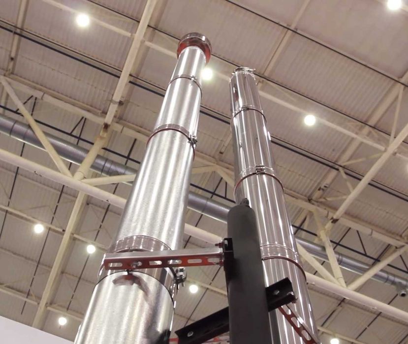 Димохід жароміцний нержавійка сендвіч та одностінний овал котел Рукав