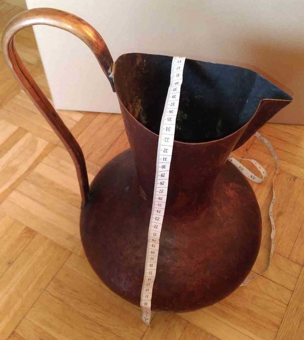 Miedziany duży wazon dzban prl stary antyk młotkowany