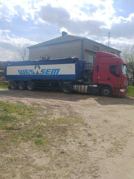 Transport naczepą wywrotką, sprzedaż kredy, wapna, obornika kurzego