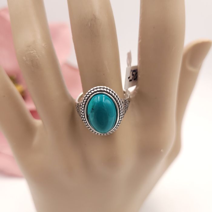 Srebrny pierścionek pr 925 Turkus niebieski