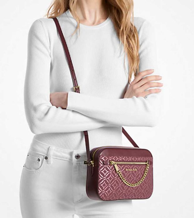 Сумка через плече Michael kors metallic logo jacquard crossbody