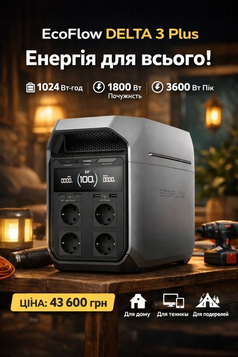 Зарядна станція EcoFlow DELTA 3 
Пікова потужність,