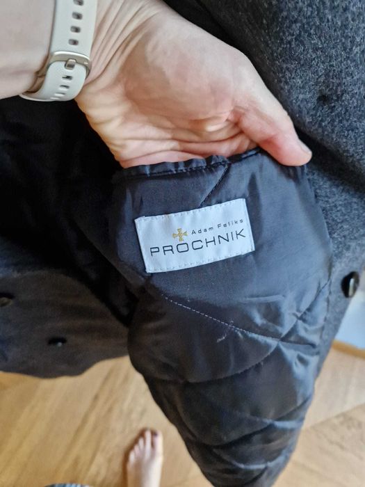 Płaszcz męski dwurzędowy Próchnik - rozmiar S - z kapturem