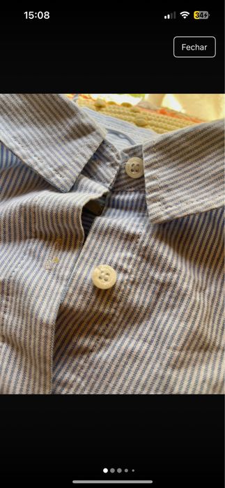 Camisa Quebramar riscas azuis e brancas xl