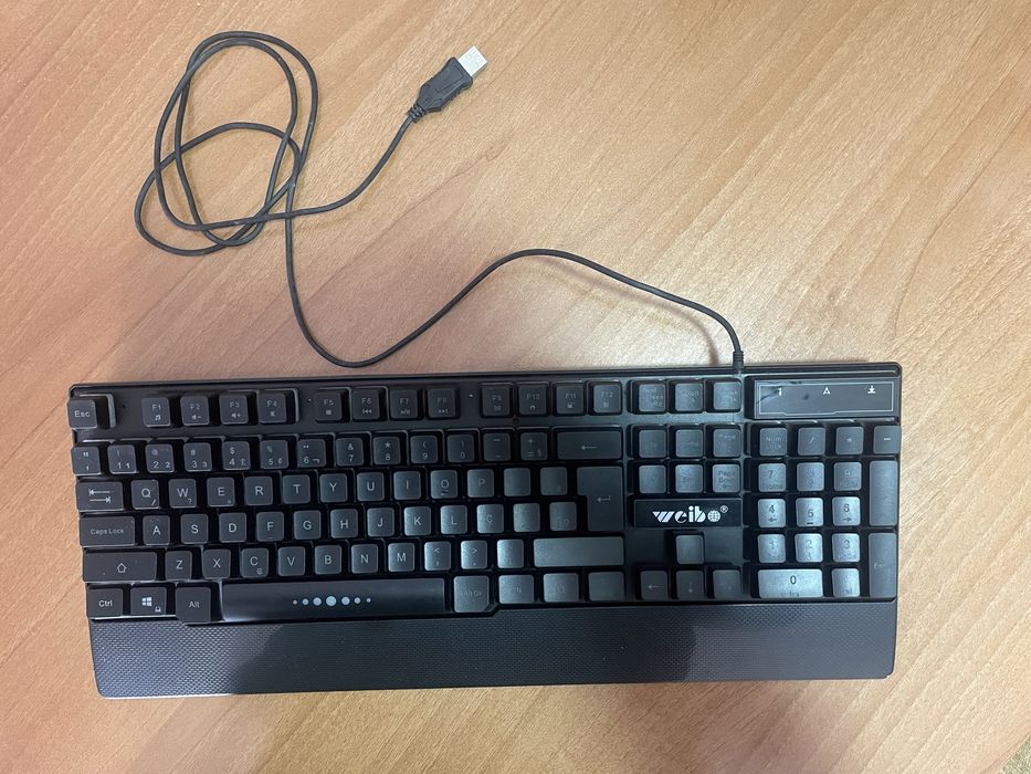 Teclado Gaming / Escritório Weibo-100 com LED e Fio