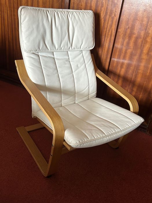 Cadeira Ikea Poang (tecido branco/creme) óptimo estado