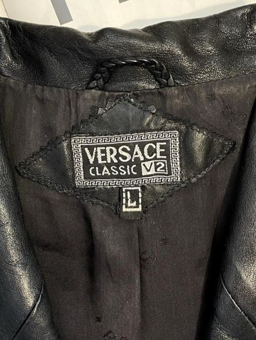 Кожаный чёрный плащ пальто versace classic v2 винтаж