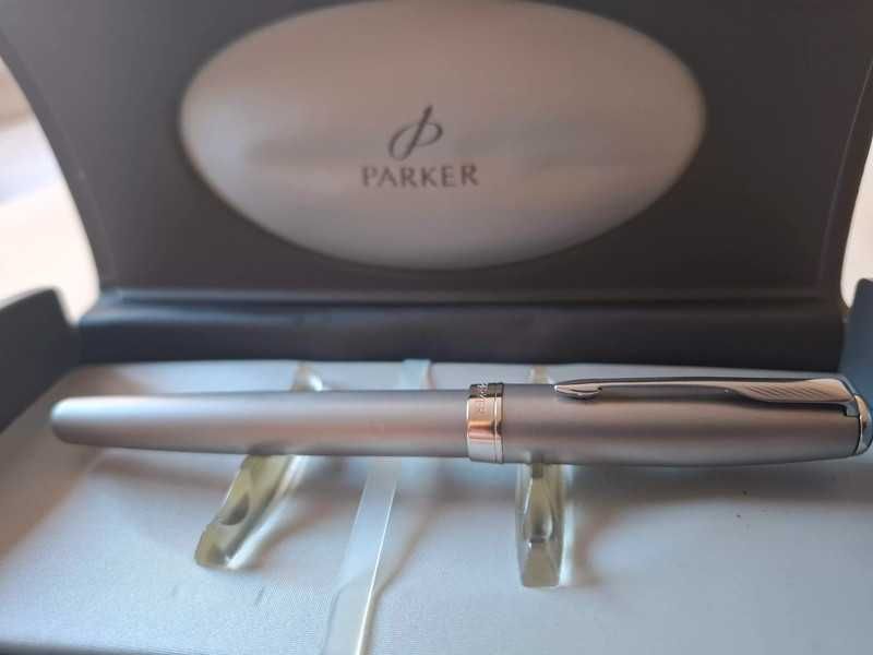 Caneta Parker Tinta Permanente Sonnet Aço GT