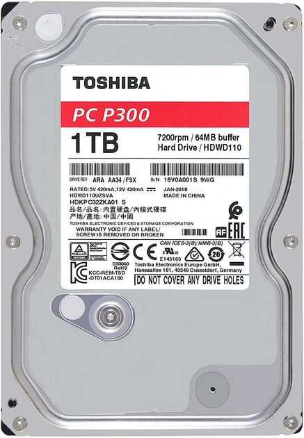 Жесткий диск Toshiba P300 1TB 7200rpm 64MB