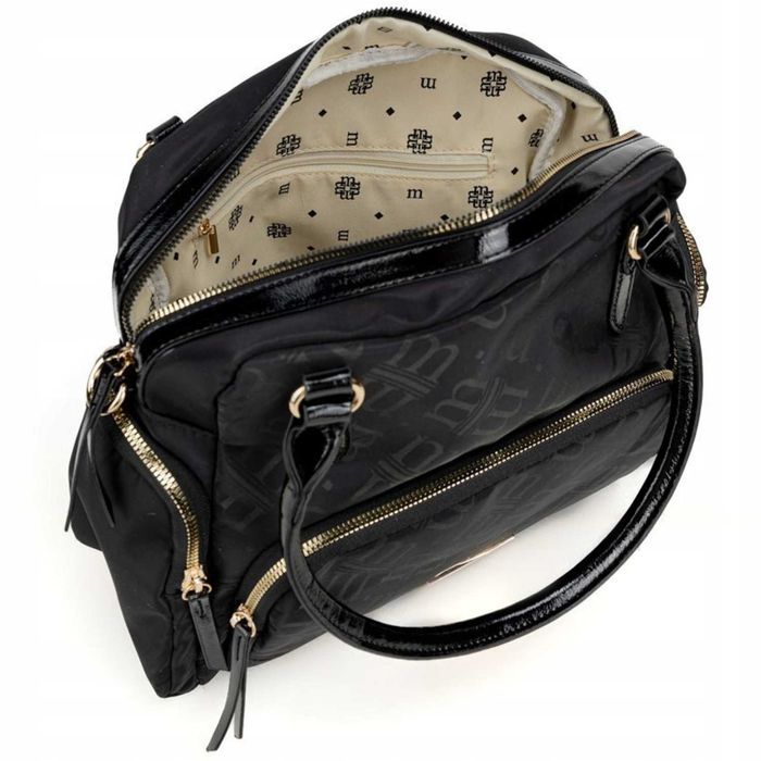 Torebka Damska MONNARI BAG5710 Logowana Materiałowa Torba Na Ramię
