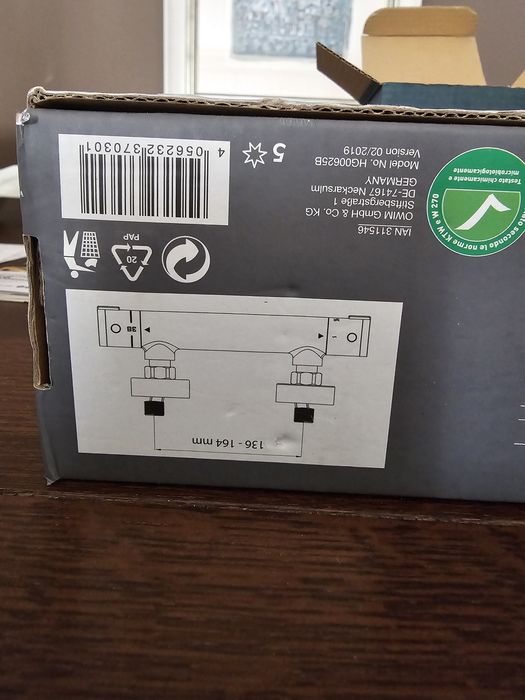 Torneira nova para cabine de duche com termostato