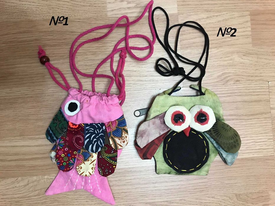 Сумка детская кошелек текстиль кросс-боди Рыбка Сова