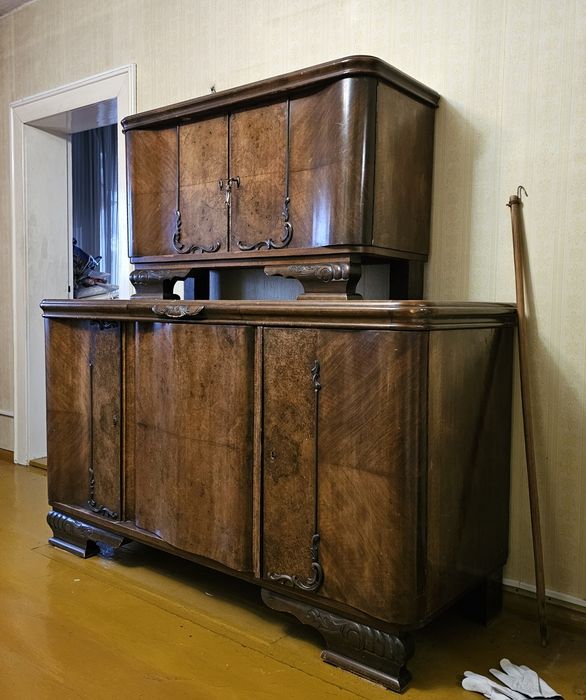 Klasyczny kredens dwuczęściowy vintage zabytkowy