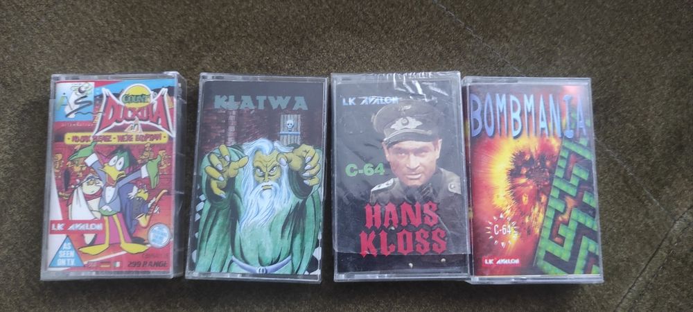 Commadore C 64 Gry Kasety Duckula Hans Kloss Klątwa Bombmabia