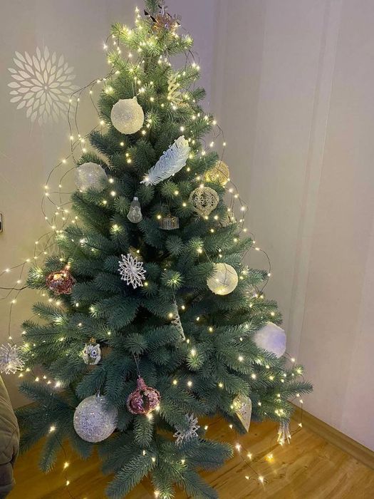 Ялинка зелена засніжена штучна ПВХ лита