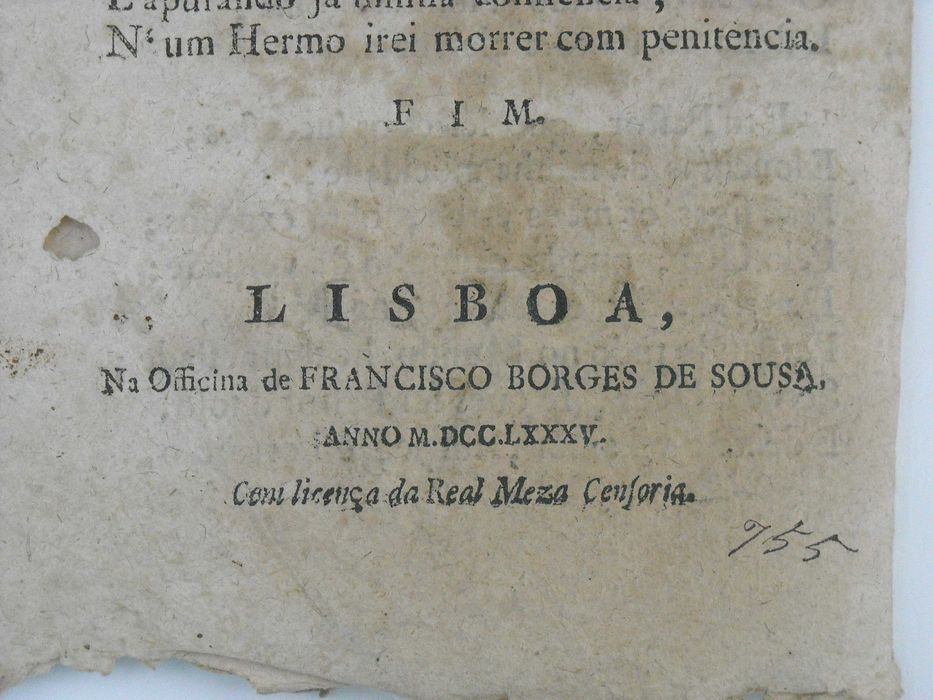 Ecloga Pastoril, Em que se Trata os Grandes Excessos, que o Pastor Aonio...1785