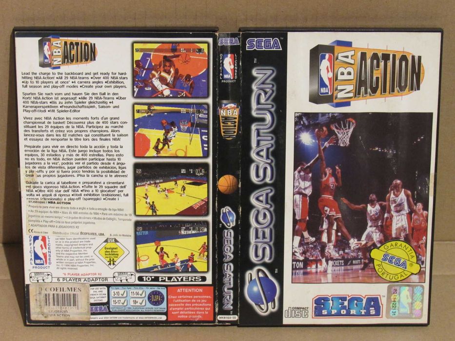 Jogo Sega Saturn NBA Action completo PT