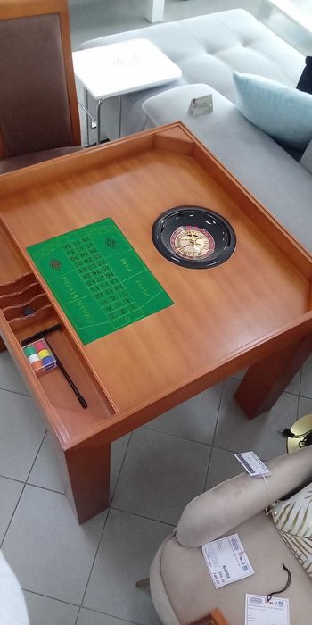 Mesa de Jogo Cerejeira, Xadrez, Damas, Roleta, Cartas