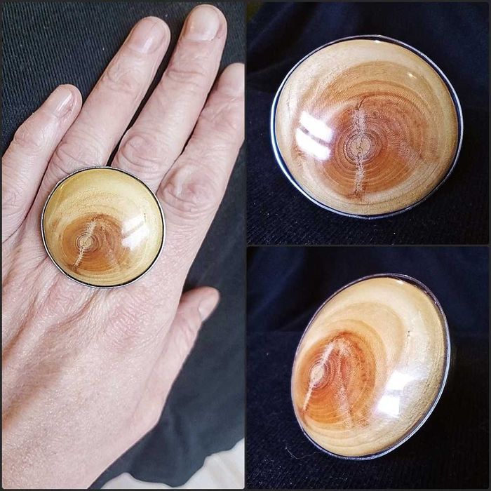 pierścionek drewniany rękodzieło artystyczne handmade