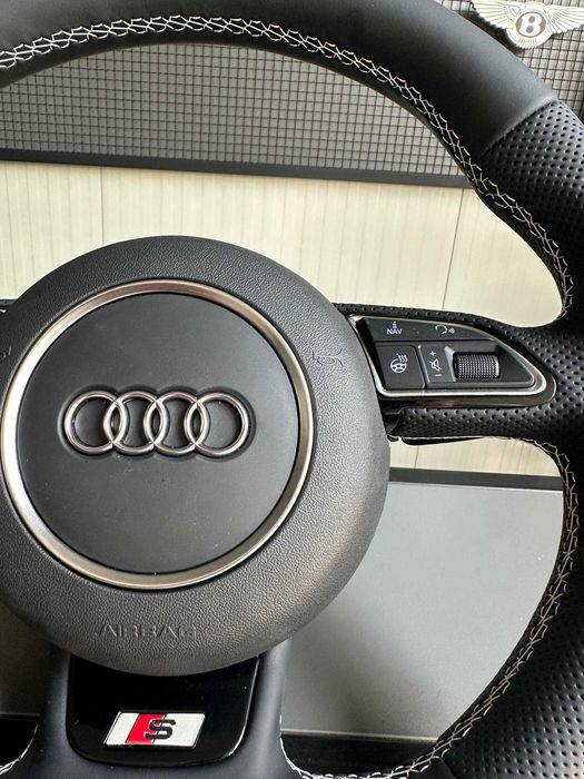 Кермо Audi S-Line Flat Bottom 2008–2016 | Перфорована шкіра | Підігрів | Нове
