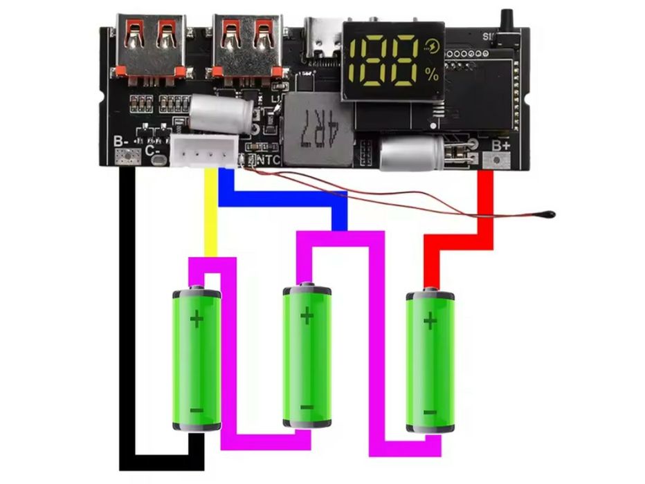 Плата повербанка 100w 3-4-5s