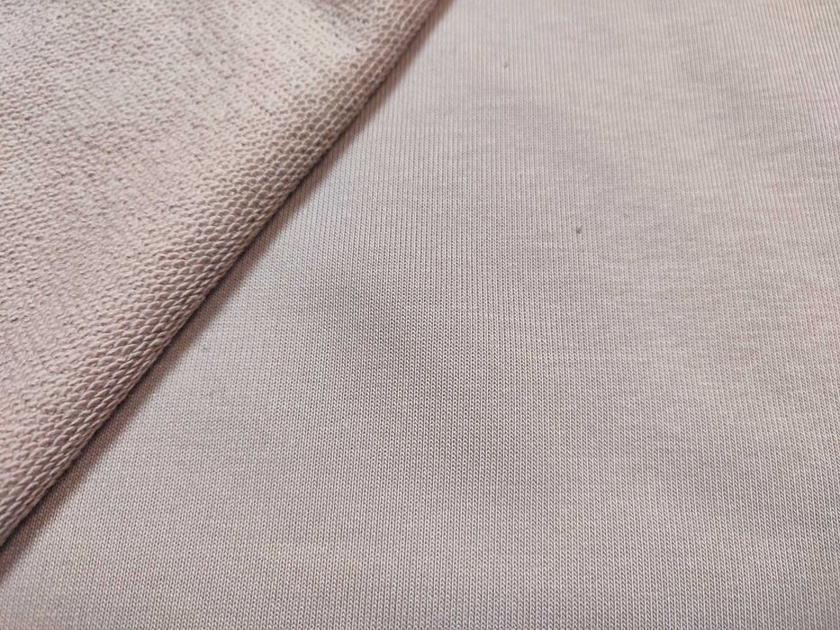 Gruba dzianina bawełniana pętelka 5m. beżowa szer. 180cm