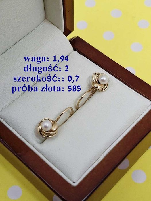 Prześliczne złote kolczyki 585