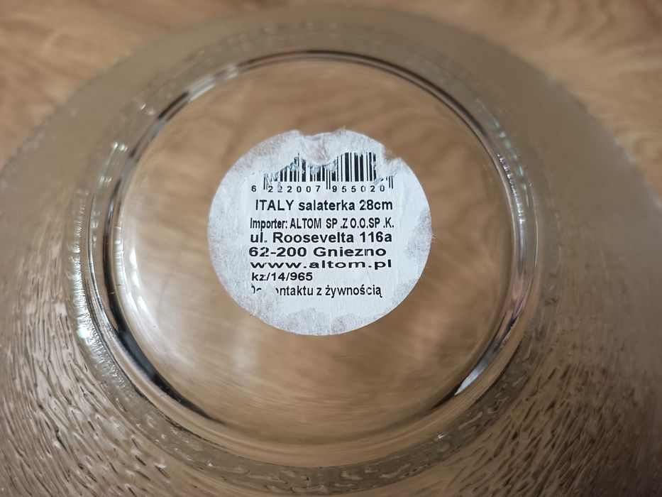 Szklana saleterka misa 28 cm / przeźroczysty