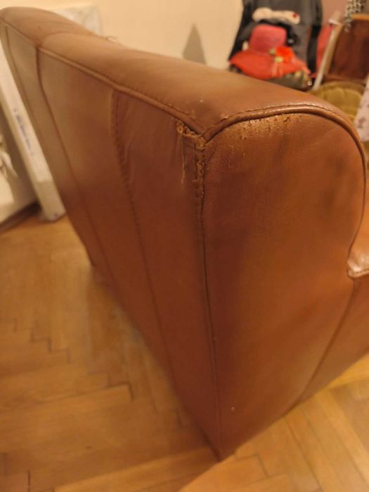 Brązowy fotel skórzany (używany)