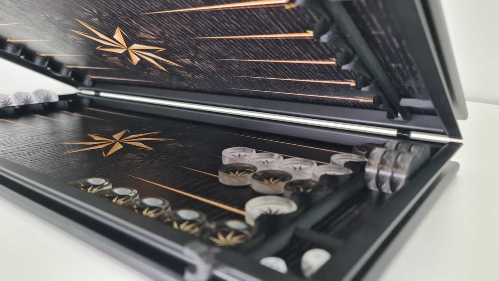 Нарды шпон Дуба. Дизайн роза ветров. Стильный подарок мужу, мужчине.