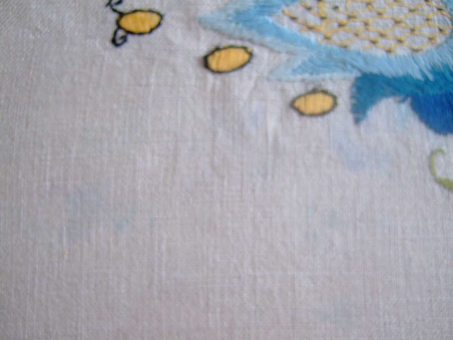 Serweta lniana 89x130cm len haft ręczny przedwojenna używana