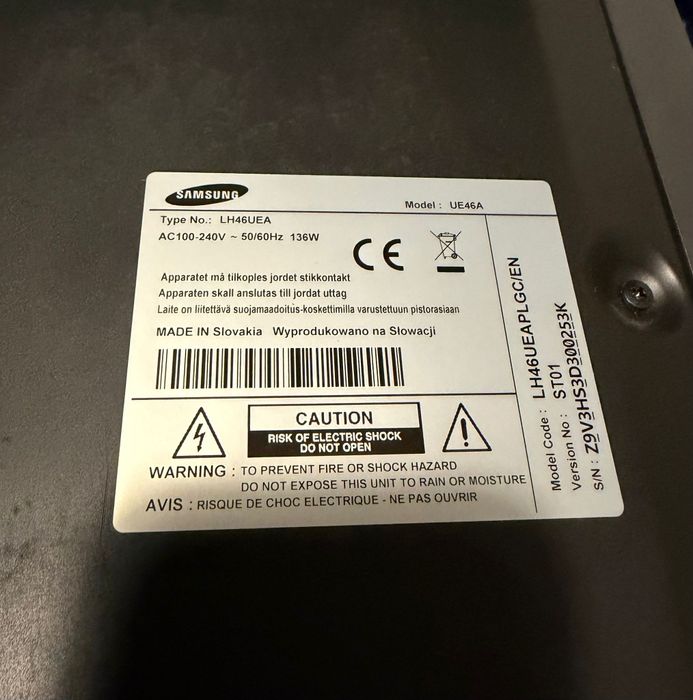 Monitor przemysłowy Samsung  model UE45A