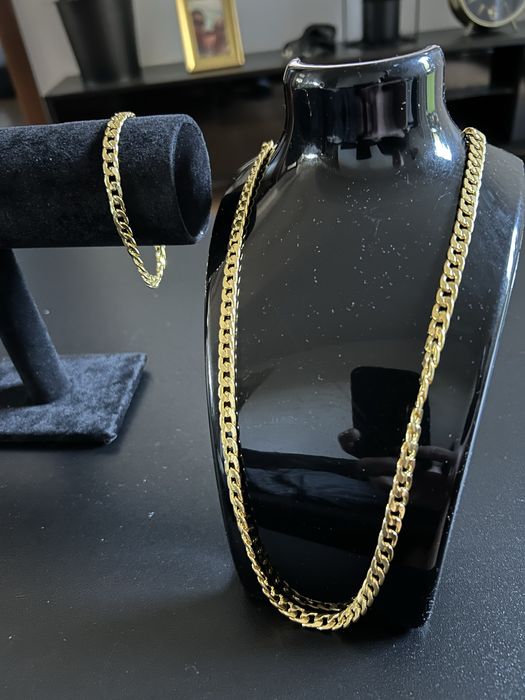 Zestaw łańcuch i bransoletka złota