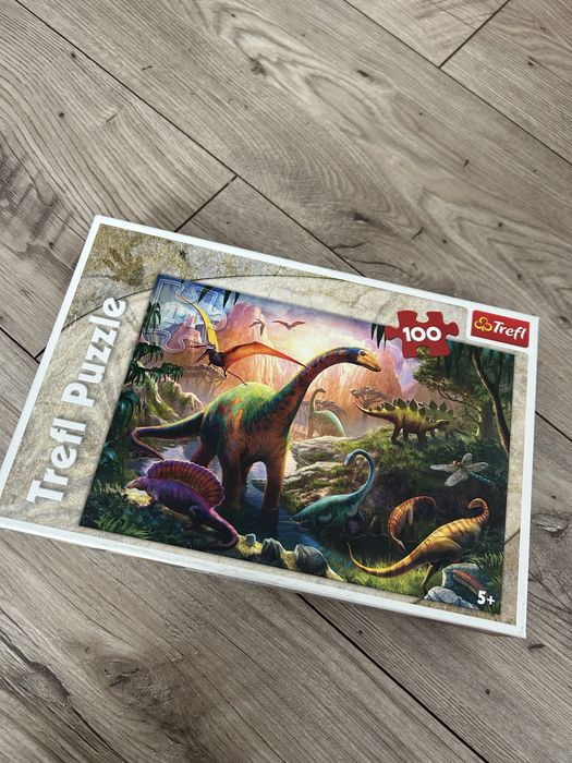 Książki o dinozaurach + puzzle