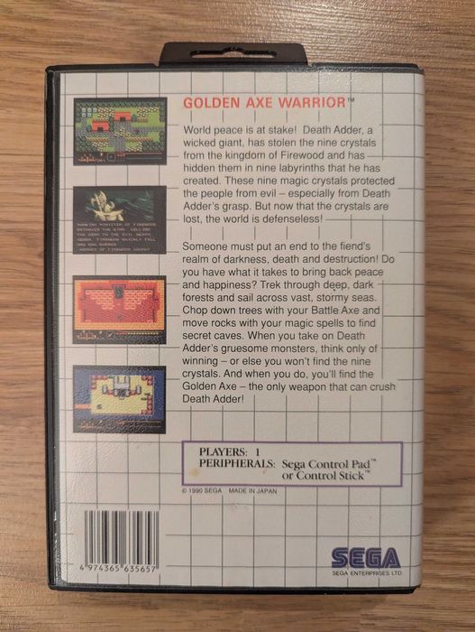 Golden Axe Warrior – Sega Master System – Jogo raro, completo