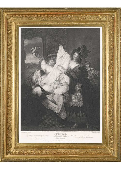 1793 rok Szekspir, Wesołe kumoszki z Windsoru, wymiar 38cm x 53cm
