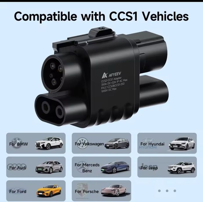 Перехідник TYPE 1 CCS2 TYPE 2 TESLA GBT CCS1  NACS переходник зарядка guwieyg adapter ККС2 Feyree GBT DC  Тесла накс 500А 7квт 32А 500квт хвіст блоку