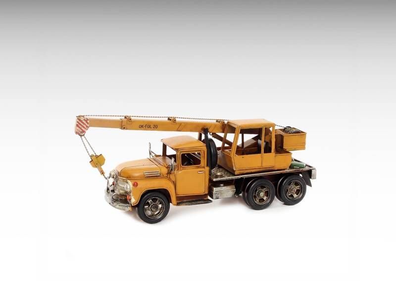 Modelo de metal - Camião de guindaste de construção vintage