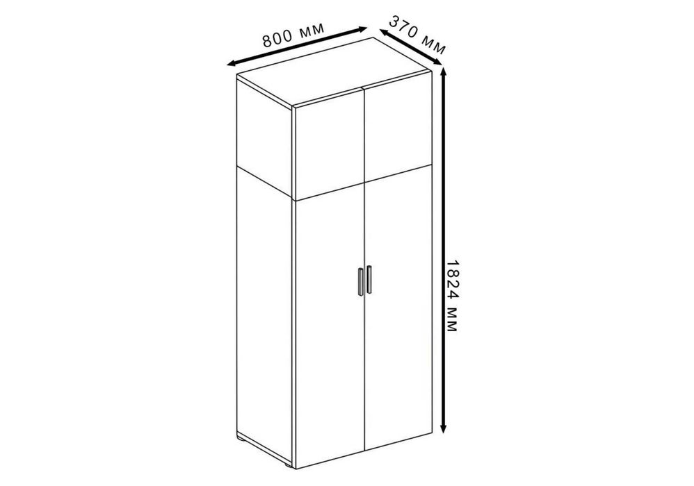 ‼️ оплата частями ‼️Шкаф для одежды двухдверный распашной с полками