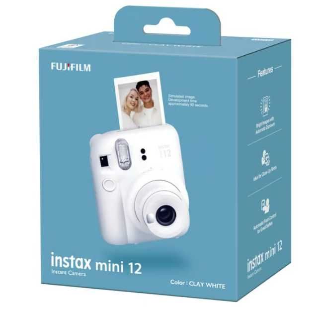 Instax-FUJIFILM, Aparat do fotografii natychmiastowej Instax Mini 12, biały WHITE