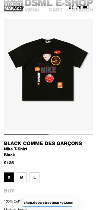 Футболка Nike Black comme Des GarÇons Nike T-Shirt: 2 250 грн