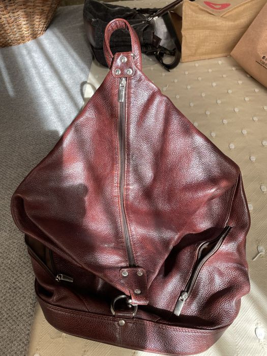 Saco mochila. Camel escuro.