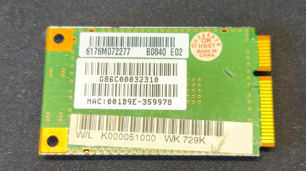 Karta WiFi Atheros AR5BXB63 Toshiba WLL3141-D4 mini PCI-E 54 Mb/s