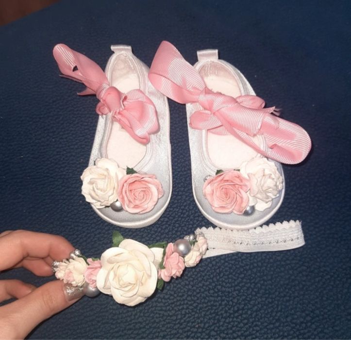 Ubranko komplet sukienka do chrztu dla dziewczynki