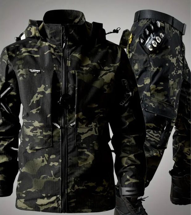 Форма кітель + штани камуфляжні, темний (нічний камуфляж)