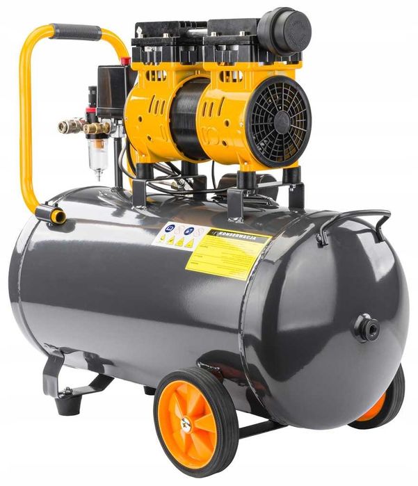KOMPRESOR BEZOLEJOWY 50L Sprężarka 8 BAR 290l/min 230V  Cichy 59dB