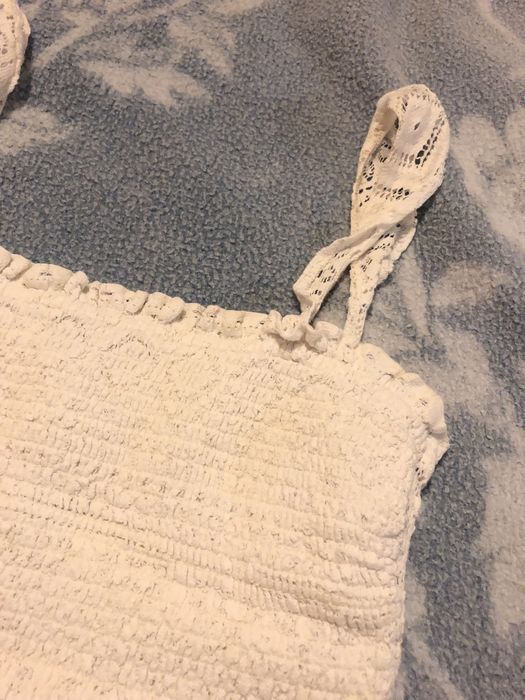 Top branco crochet Oysho