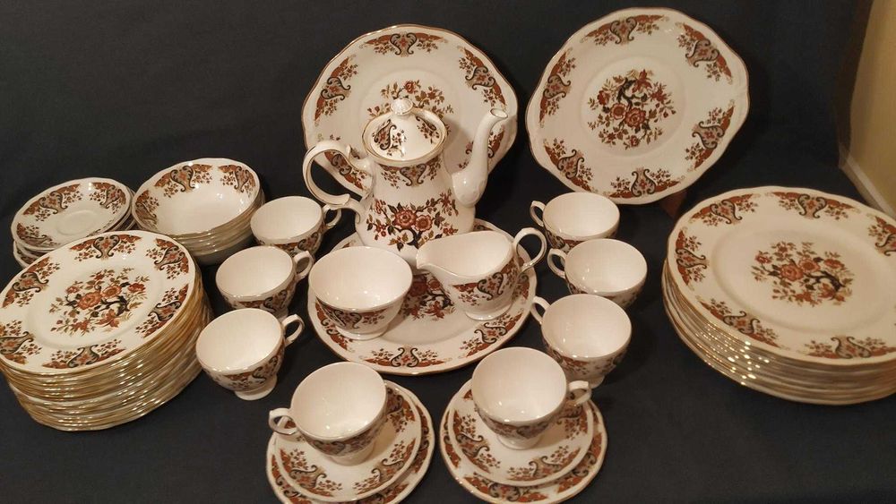 Zestaw kawowo obiadowy Royal Colclough Bone Chiny, vintage